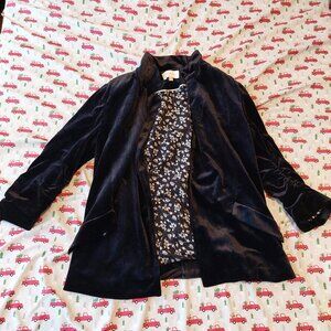 RUCHED VELVET BLAZER - Skies Are Blue, size Small